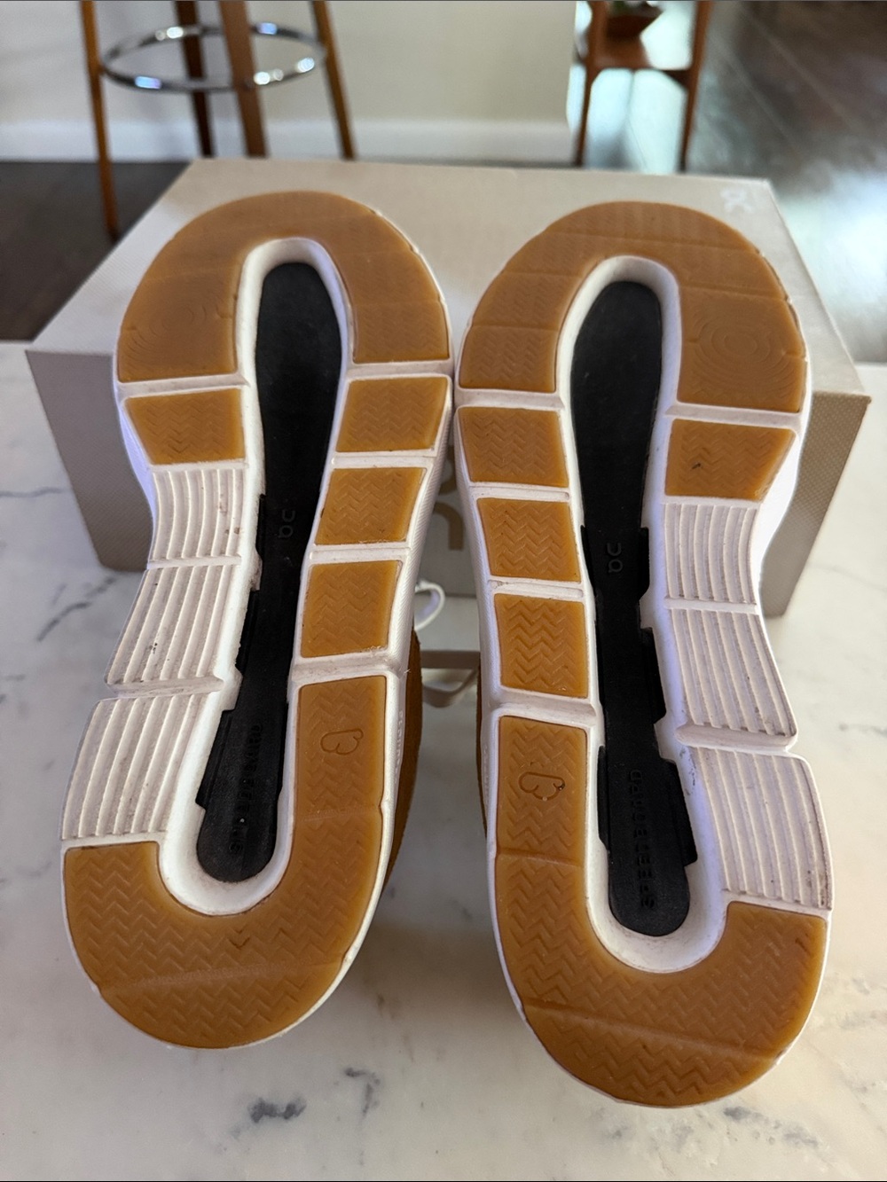 On Running women’s The Roger Federer White and Tan Low-Top Sneakers - Picture 3 of 5